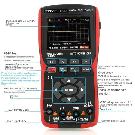 ZOYI ZT-702S 2in1 Oscilloscope Multimeter &ndash; 10MHz Bandwidth