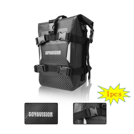 Reflective Motorcycle Dry Bag Bumper Crash Bar Bags 7L-9L Motorcycle Sissy Bar Back Seat Saddle Rack Side Tool Bag Pack by InterCyprus Trading Ltd