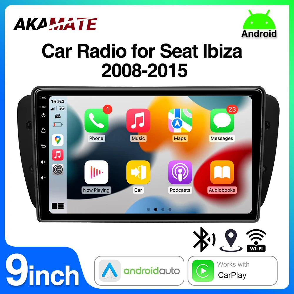 9inch Car Radio For Seat Ibiza 2008-2015 - Wireless CarPlay