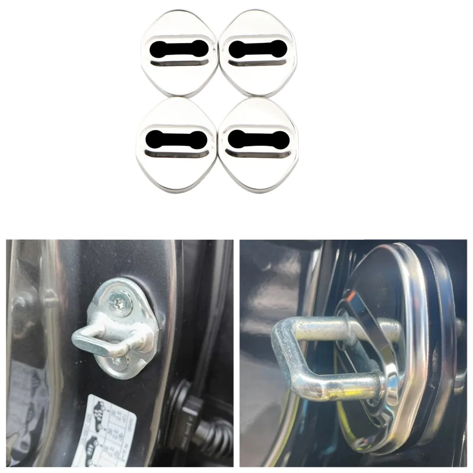 Door Lock Covers Stainless Steel for Mazda CX-5 2015-2024, 4-Piece Set, Polished Finish, Scratch Protection