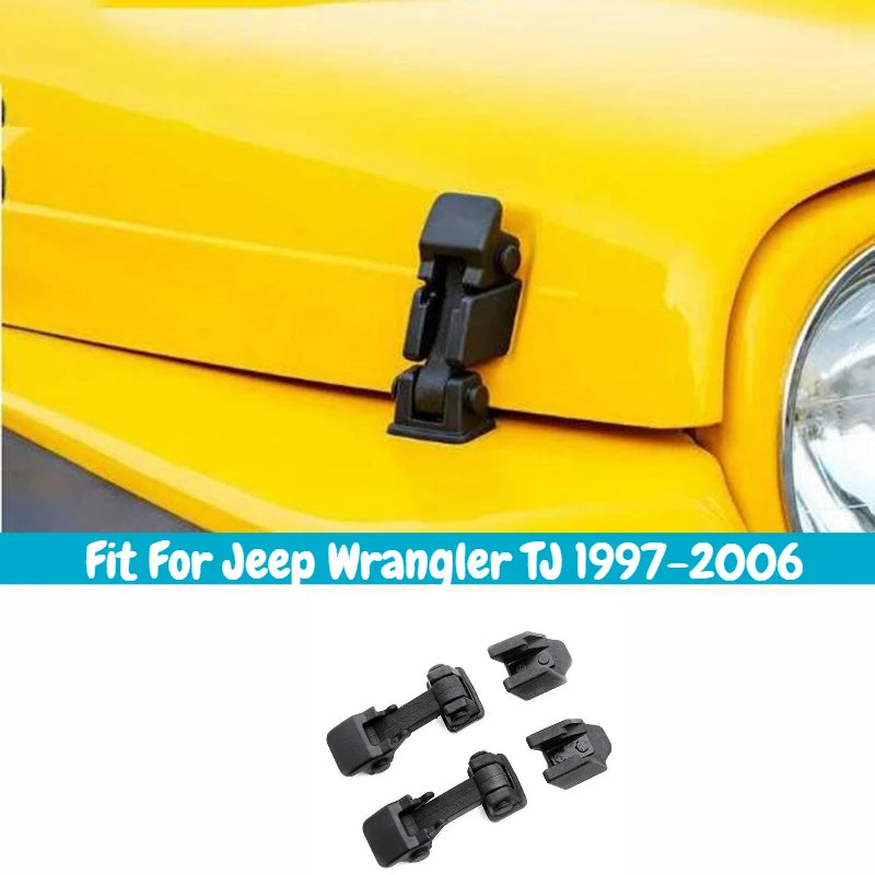 Front Mount Hood Latch Cover for Jeep Wrangler TJ Engine Lock ABS Durable ABS Plastic