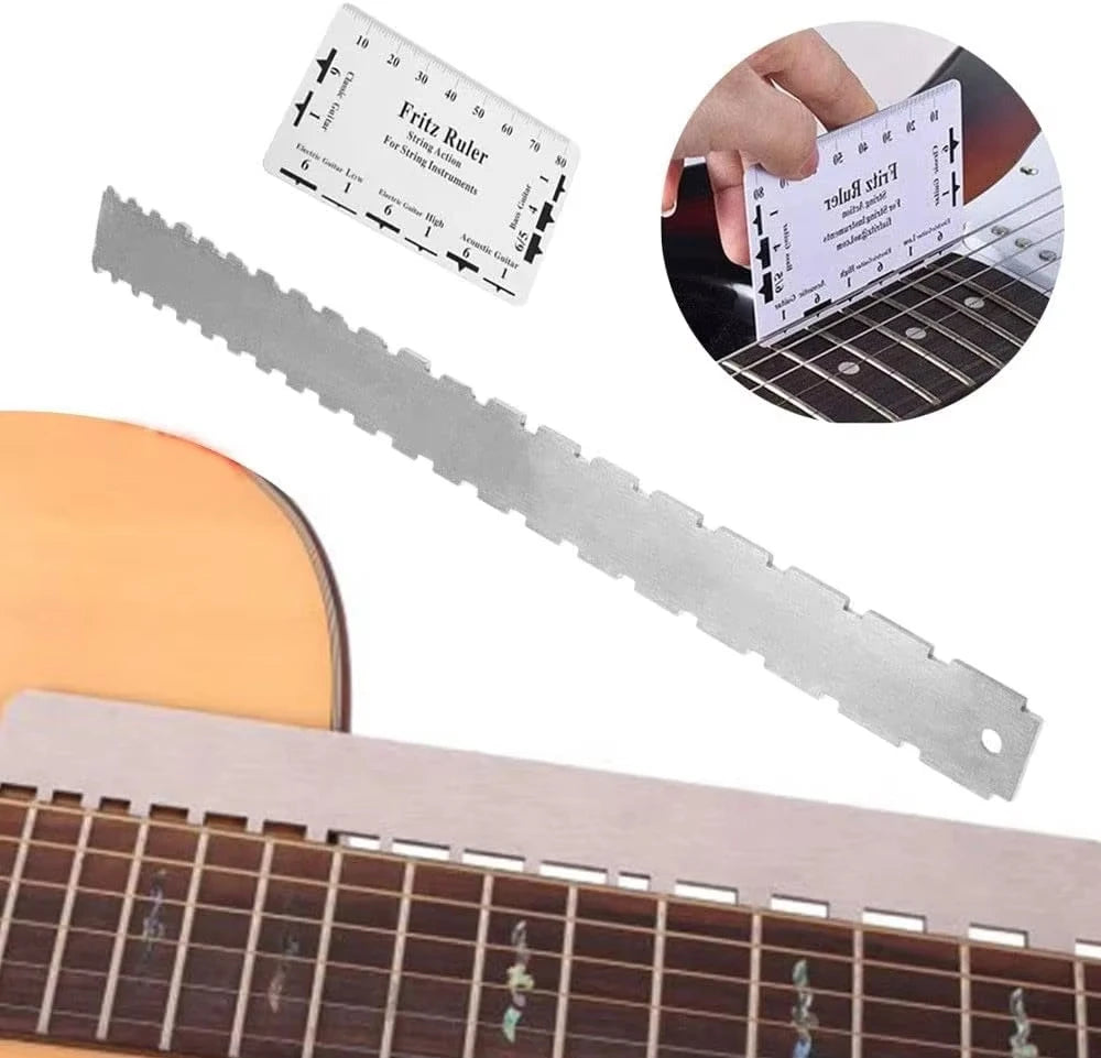 Guitar Neck Notched Straight Edge Tool &ndash; Stainless Gauge