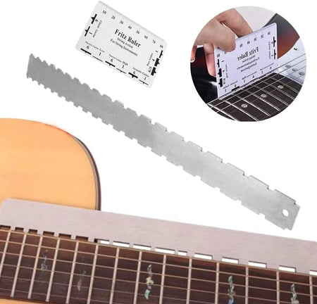 Guitar Neck Notched Straight Edge Tool &ndash; Stainless Gauge