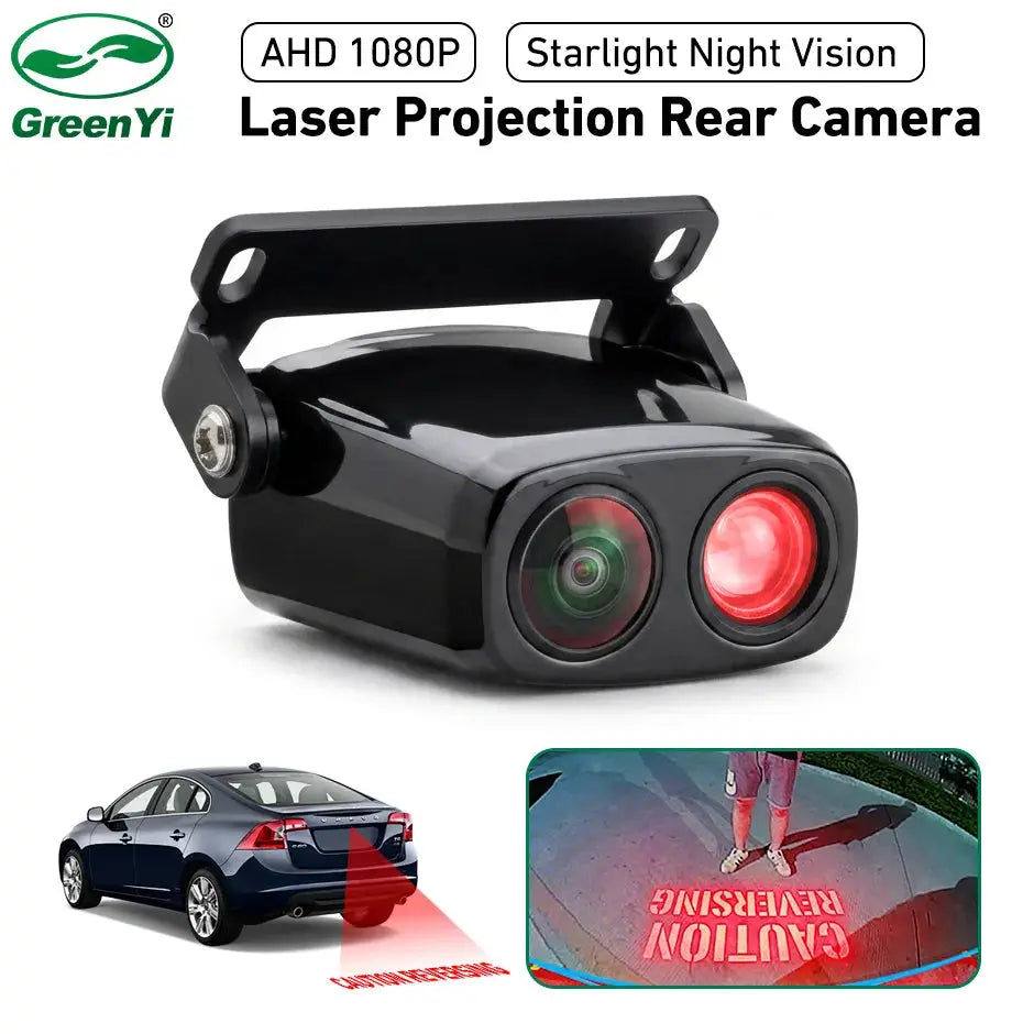 GreenYi AHD Laser Projection HD Car Rear View Camera 170° Fisheye Lens Full HD Night Vision Waterproof Universal Backup Camera by InterCyprus Trading Ltd
