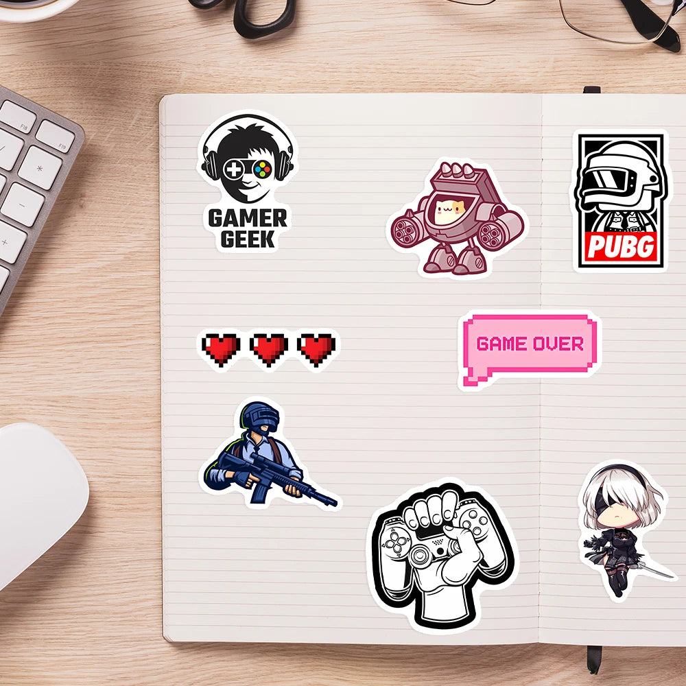 Cartoon Video Game Stickers - Fun DIY Decals for Kids and Adults