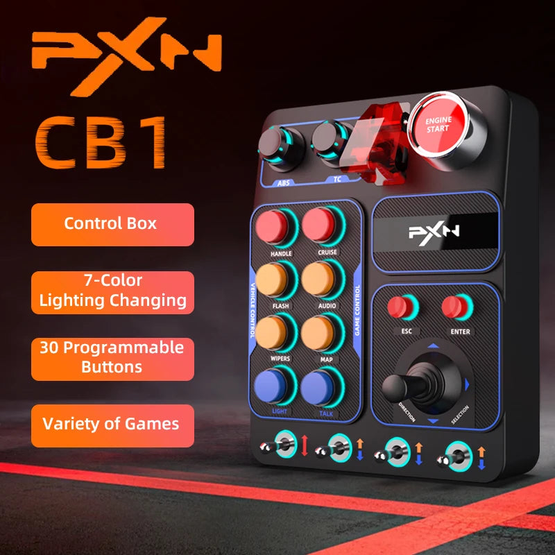 PXN CB1 RGB Simulator Race Central Control Box With Multifunction Keys For PC