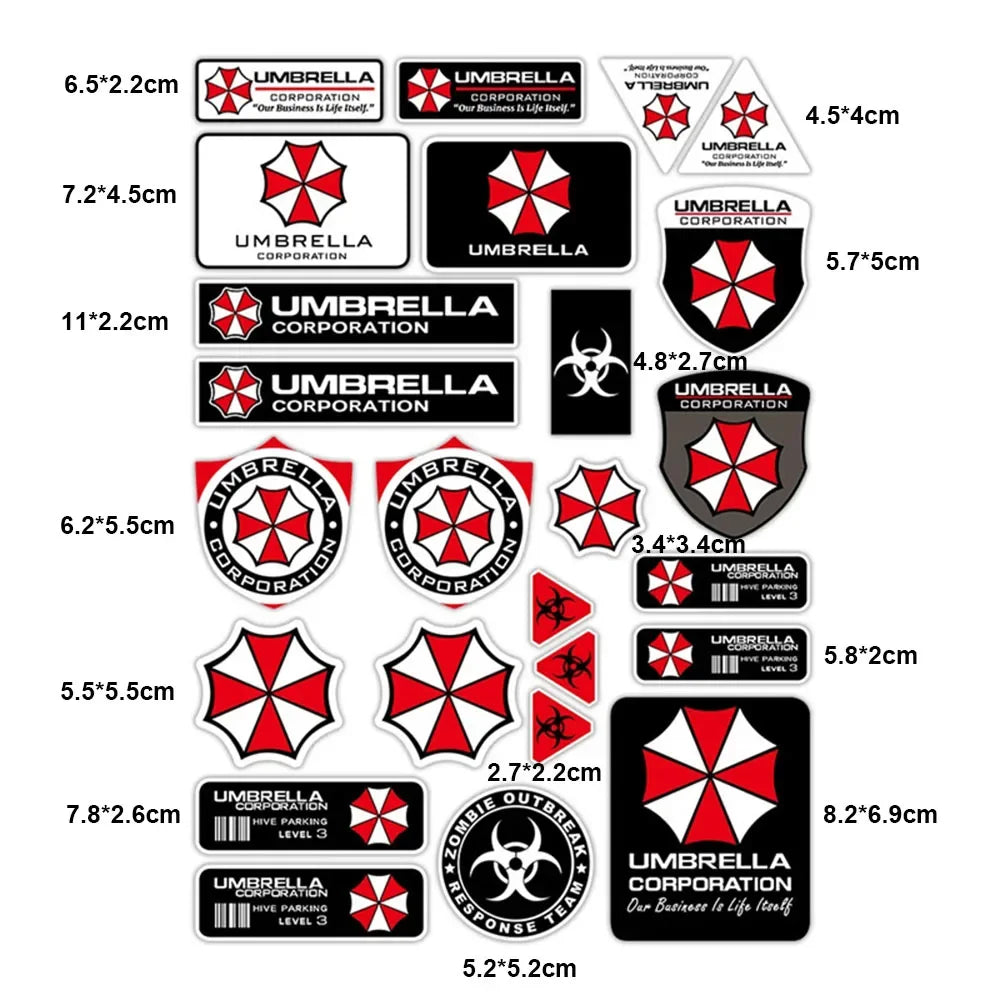 Reflective Resident Evil Umbrella Decals for Motorcycles &amp; Helmets A3