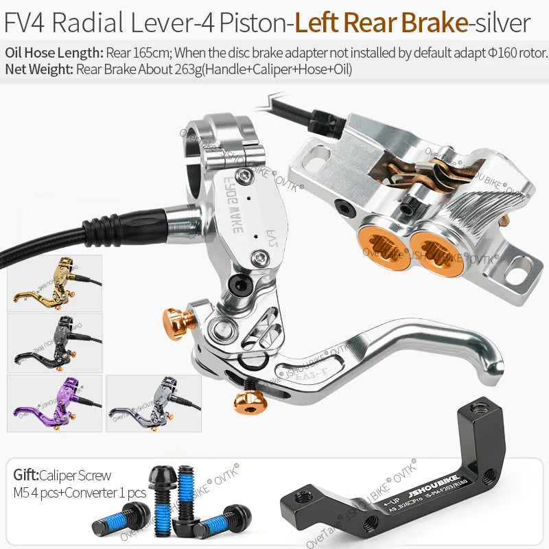 Frog Wake FV-4 MTB Hydraulic Disc Brake Kit &ndash; Four-Piston RA-LR-SR / CHINA