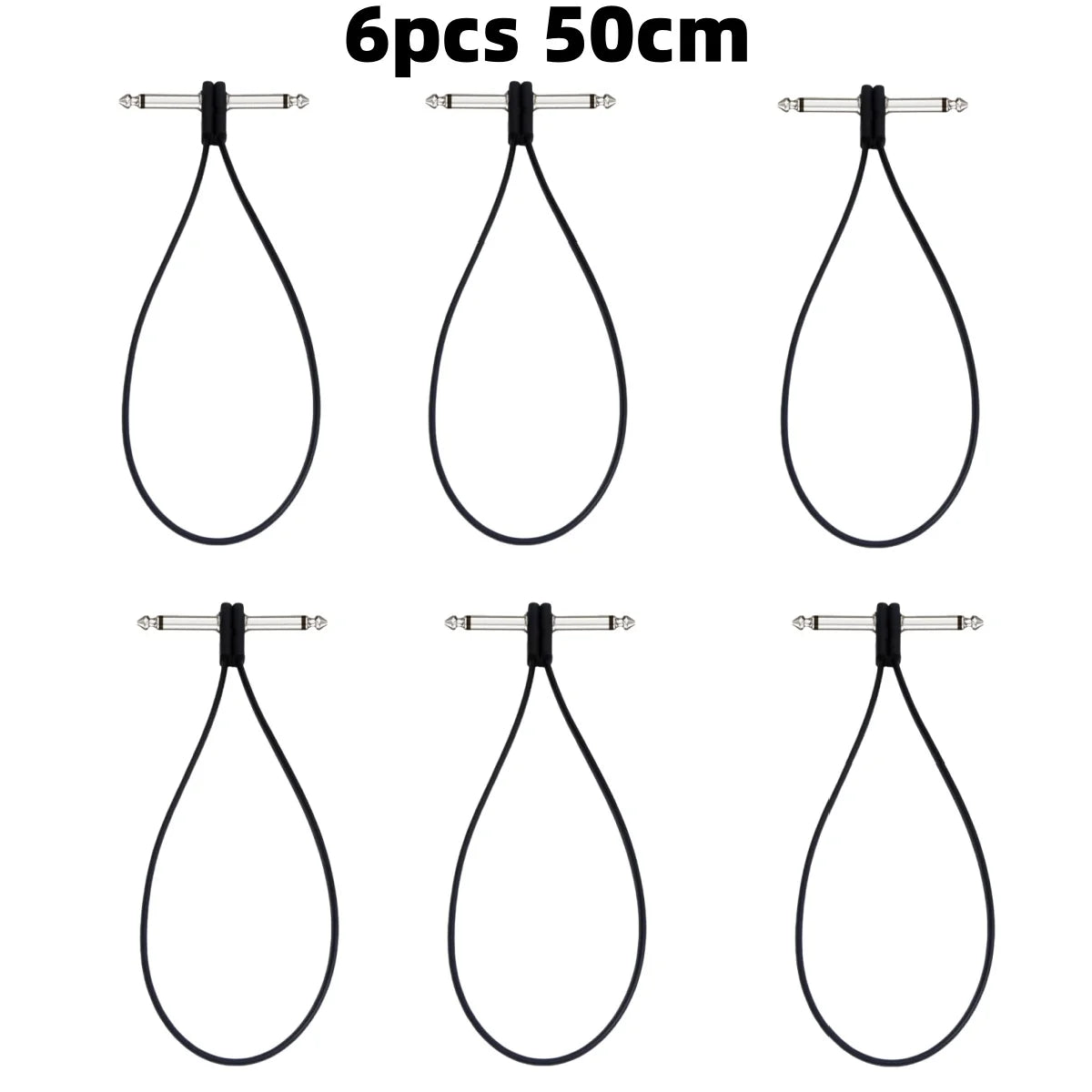 Miwayer Flat Patch Cables For Guitar Pedal - Space Saving TS Right Angle 50cm