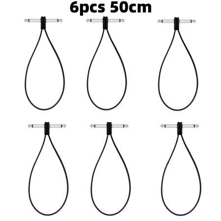 Miwayer Flat Patch Cables For Guitar Pedal - Space Saving TS Right Angle 50cm
