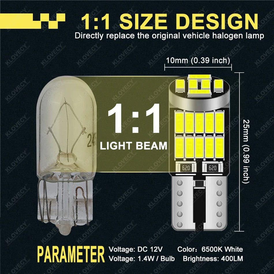 10-40PCS T10 W5W LED Bulb CANBUS 12V &ndash; Super Bright