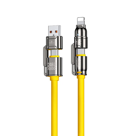 4-in-1 Kirsite Cable &ndash; 240W Super Fast Charging Yellow / 1.2m