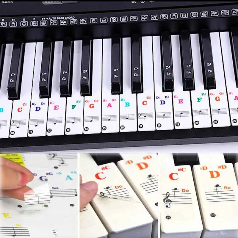 Transparent Piano Keyboard Sticker 88 Keys &ndash; Detachable