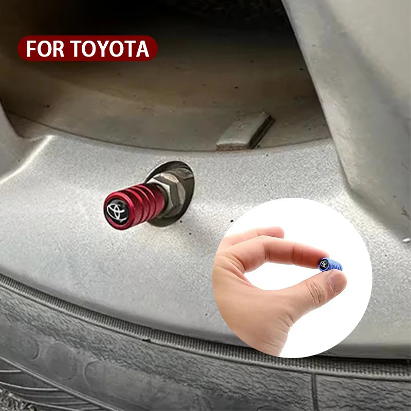 Σετ Καπακιών Βαλβίδας Toyota RAV4 με Ανοξείδωτα Αδιάβροχα Καπάκια, 4 Τεμάχια και Μπρελόκ Κλειδιού με Κλειδί