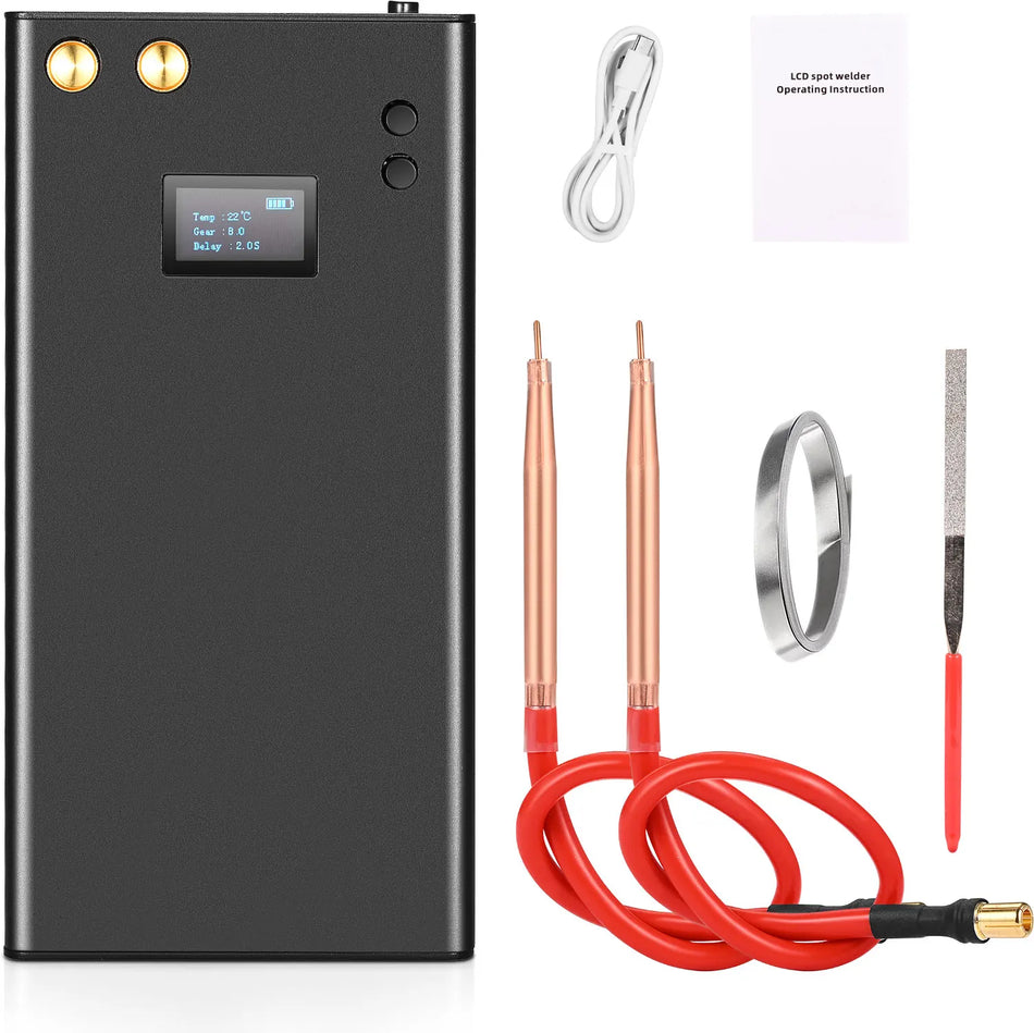 Mini Soldadora de Puntos con Pantalla LCD Batería de 7500mAh Hoja de Níquel 5M