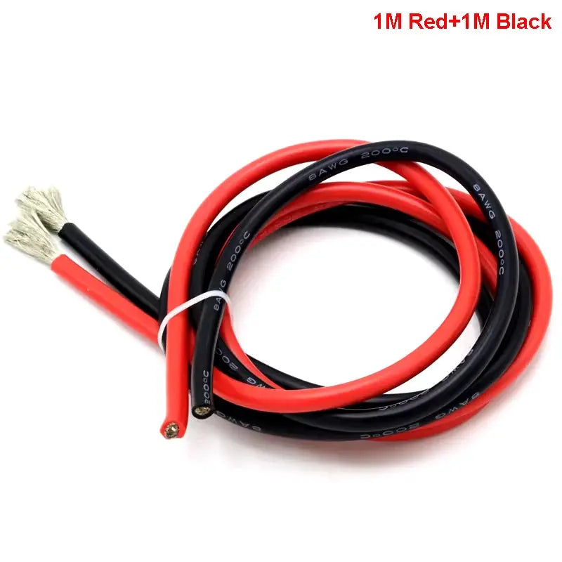 2 Meter Silicon Wire 8 10 12 14 16 18 20 22AWG Heatproof Soft Silicone Silica Gel Wire Cable (1Meter Red+1Meter Black) ) by InterCyprus Trading Ltd