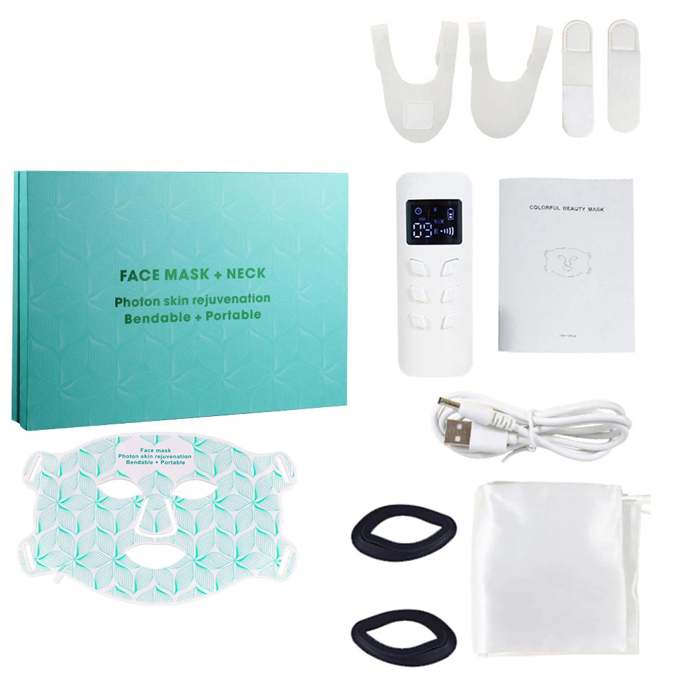MEETCARE LED 8 Colors Face Mask &ndash; Advanced Near-Infrared Therapy for Anti-Aging and Skin Rejuvenation face white withbox