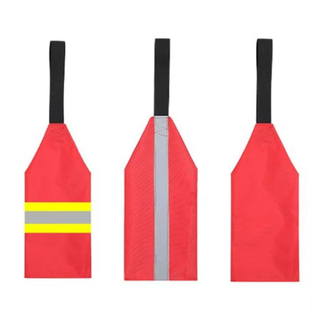 Travel Flag Red Warning Flag with Webbing for Kayak Towing Canoe Travel Trailer Truck Safety Accessories Kit