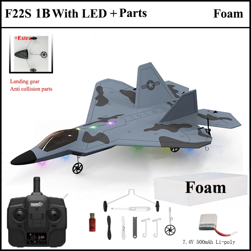 F22S 2.4G 4CH RC Airplane with Gyroscope and LED Light - WLtoys A180 Upgrade LED Gyro 1B Parts 1