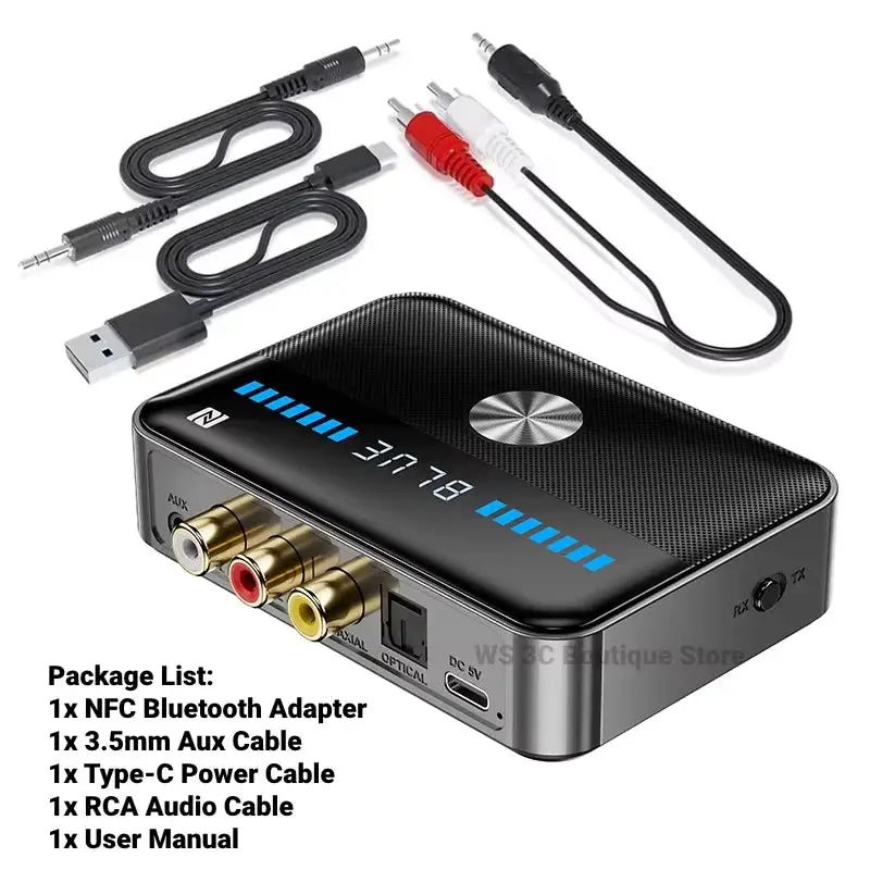 KEBIDUMEI NFC Bluetooth 6.0 Audio Receiver Transmitter Digital to Analog Converter DAC Low Latency Music Wireless Adapter by InterCyprus Trading Ltd