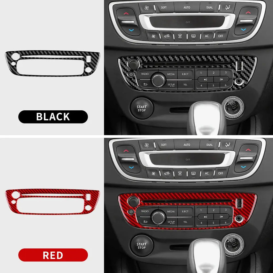 Carbon Fiber Center Console CD Sticker for Renault Fluence Megane MK3 RS 2009-2014 by InterCyprus Trading Ltd