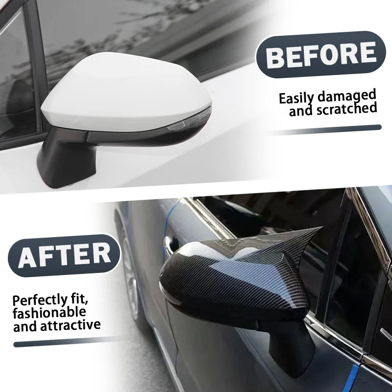 Side Wing Mirror Caps Carbon Fiber Look for Toyota Corolla 2019-2022