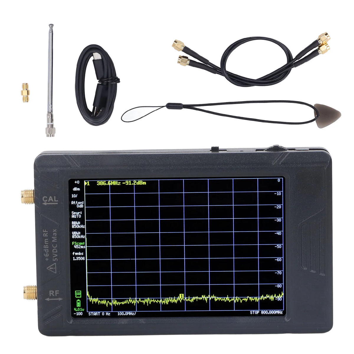 Spectrum Frequency Analyzer 100KHZ To 5.3GHZ &ndash; 4in Display 100KHZ-5.3GHZ 4inch