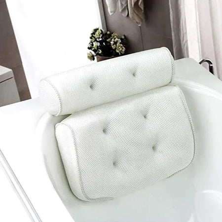 Mesh Bath Pillow For Bathtub - Non Slip Suction Cups