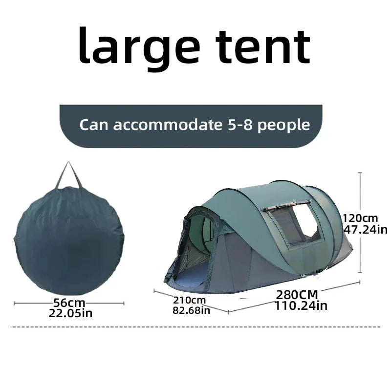 Quick Setup 5-8 Person Waterproof Camping Tent Army Green Large