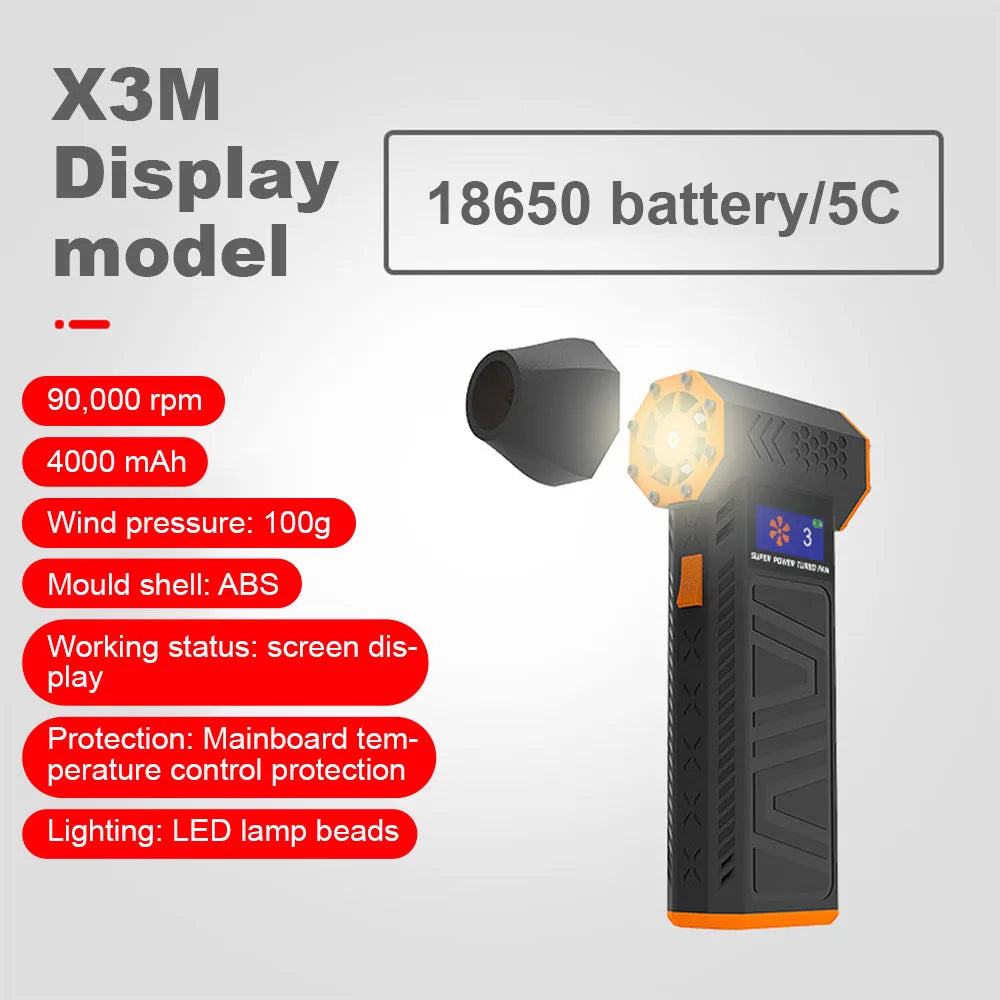 X3-M Air Blower Turbo Jet Fan &ndash; 130000RPM Brushless Motor 4000mAh