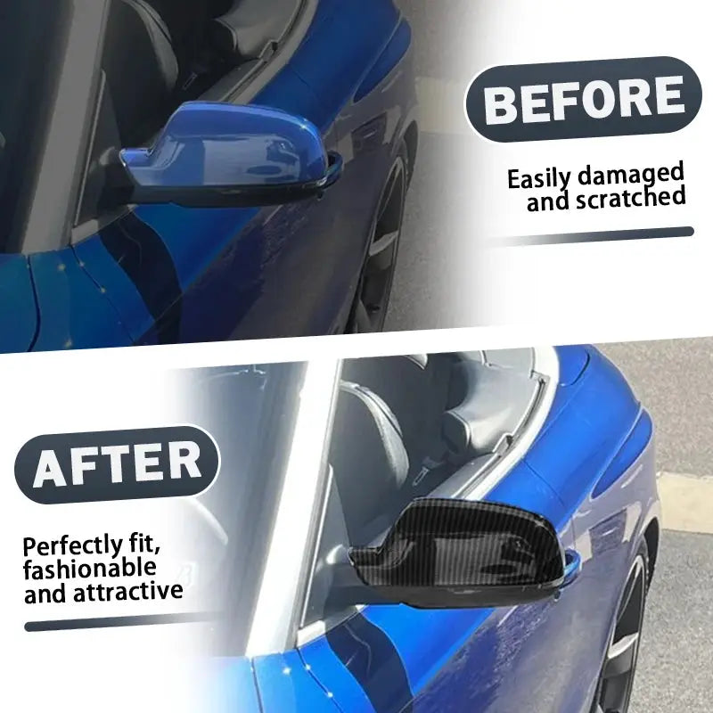 Side Wing Mirror Covers With Gloss Black Finish For Audi A4 A5 B8.5 by InterCyprus Trading Ltd