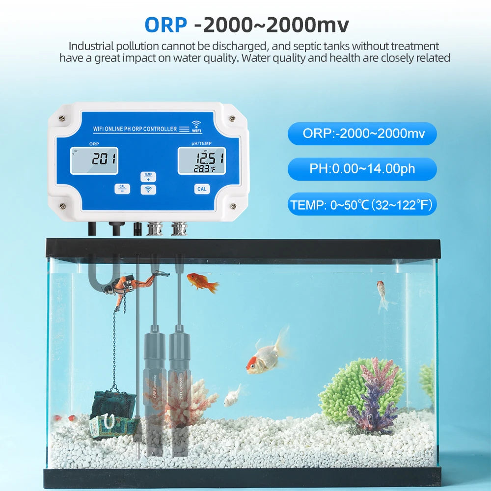 3 In1 WiFi PH ORP Temp Meter Water Tester - App Control