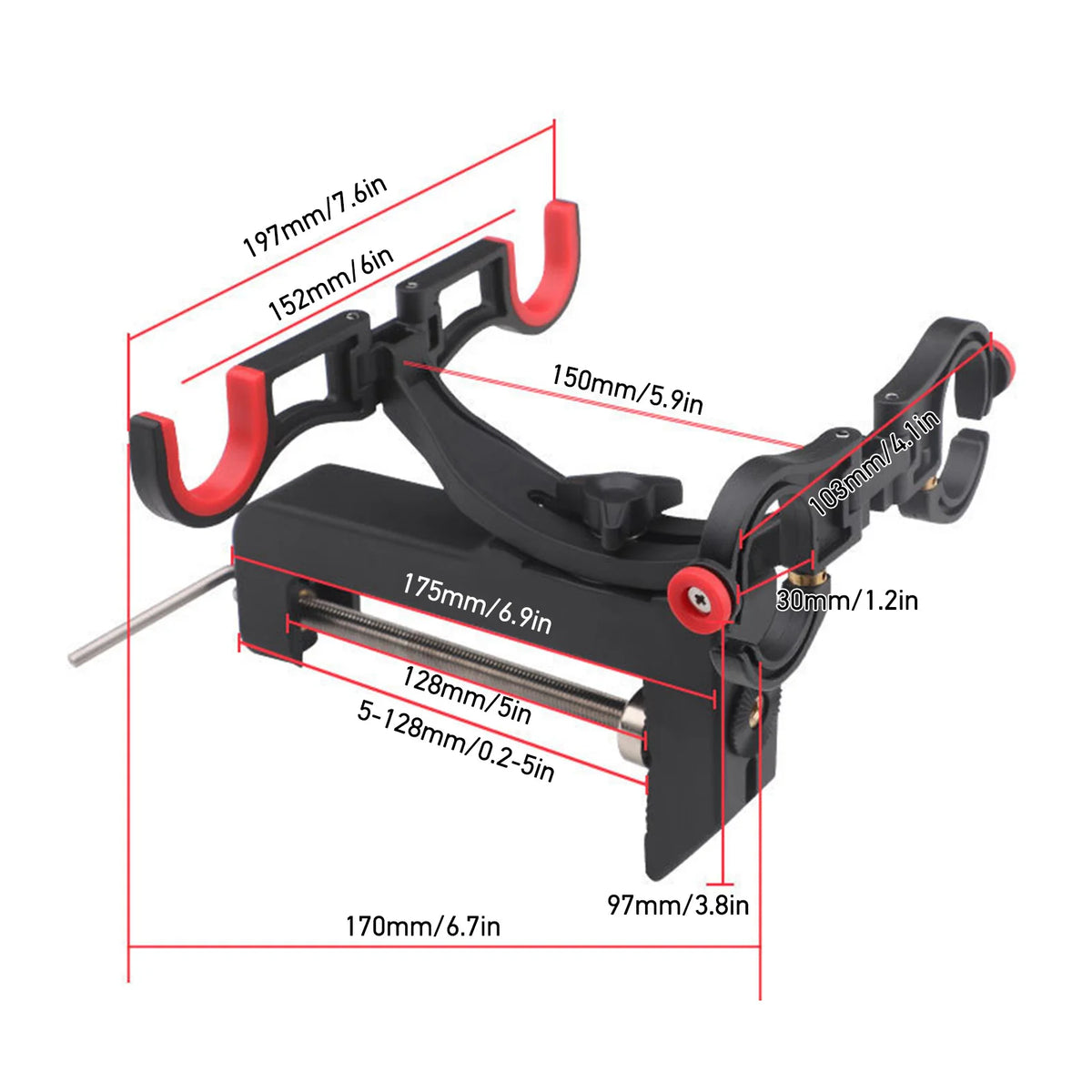 Boat Fishing Rod Holder &ndash; Adjustable Folding Design Black