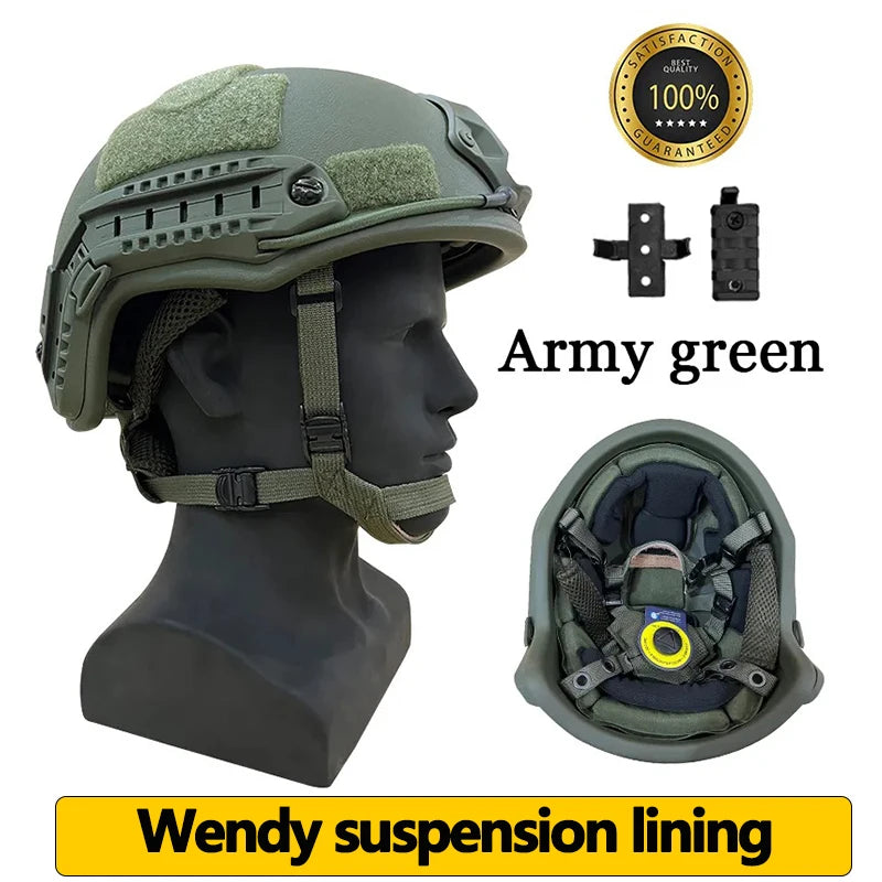 Fast Ballistic Helmet &ndash; NIJ III+ 7.62 Mm Protection Wendy Green / M 53-58cm