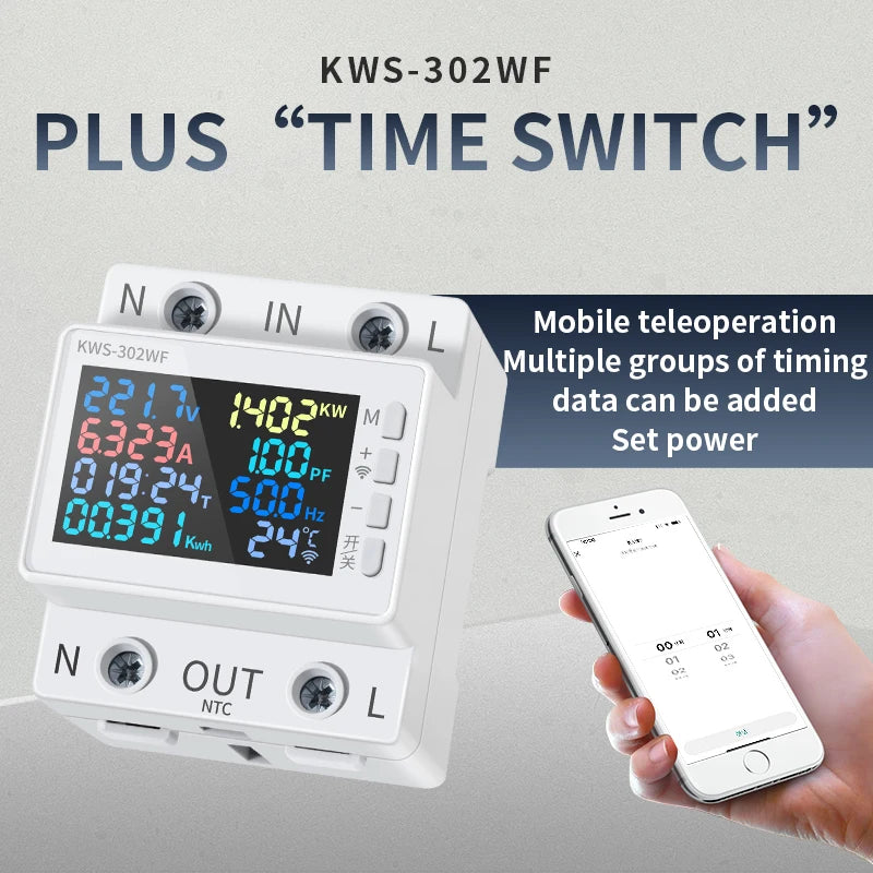 KWS-302WF Energy Meter &ndash; WiFi App Control Color Screen