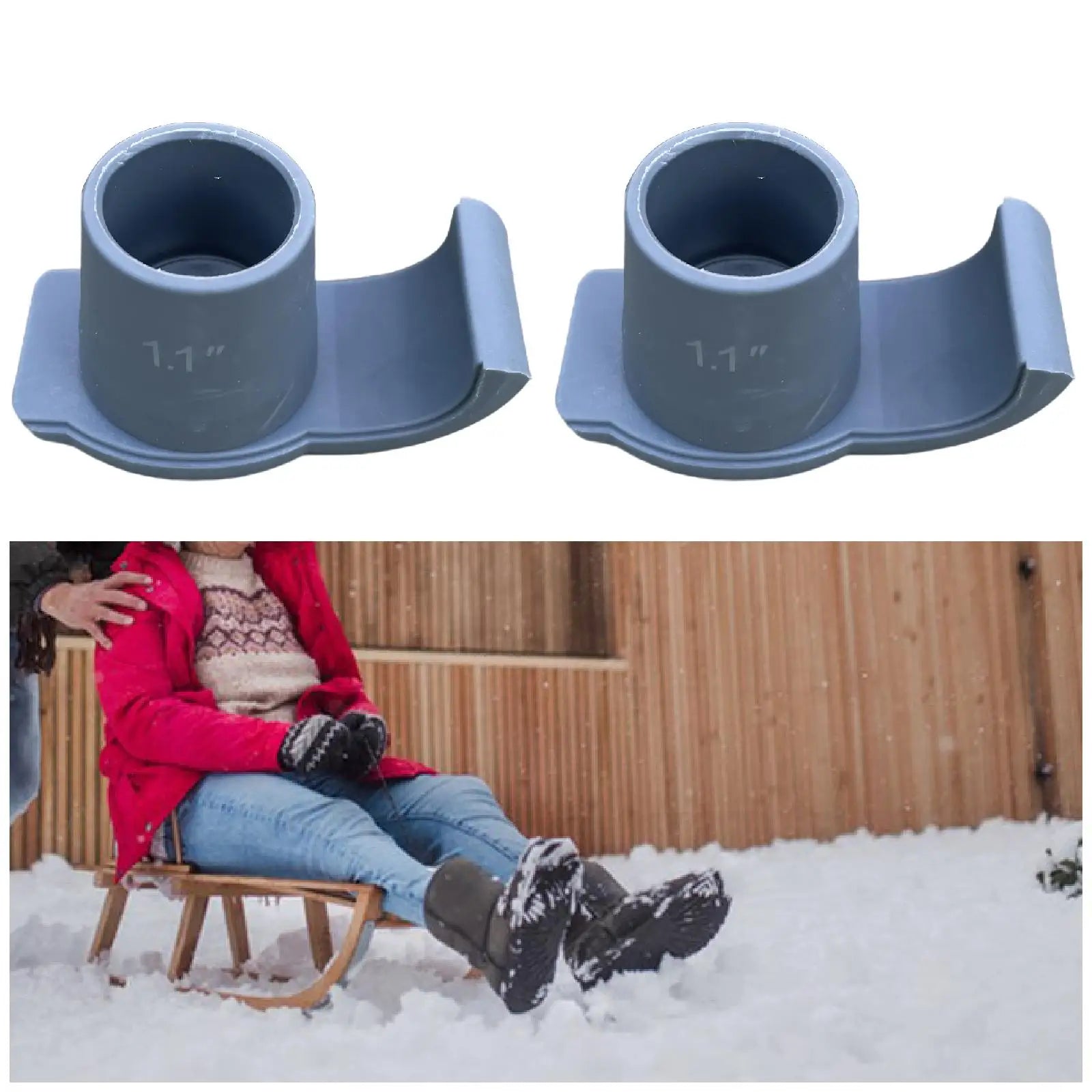 Walker Ski Glides &ndash; Universal Mobility Aid Replacement Sliders Gray Hole 28mm