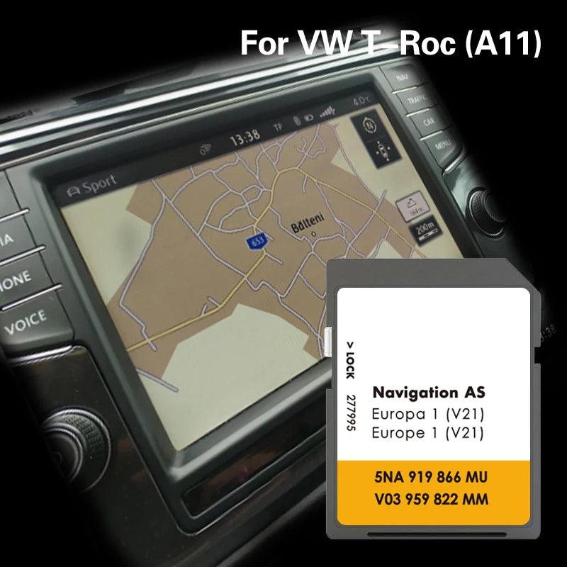 For VW T-Roc A11 32GB Sat Navi AS V21 &ndash; Europe Maps CHINA / for VW T-Roc A11