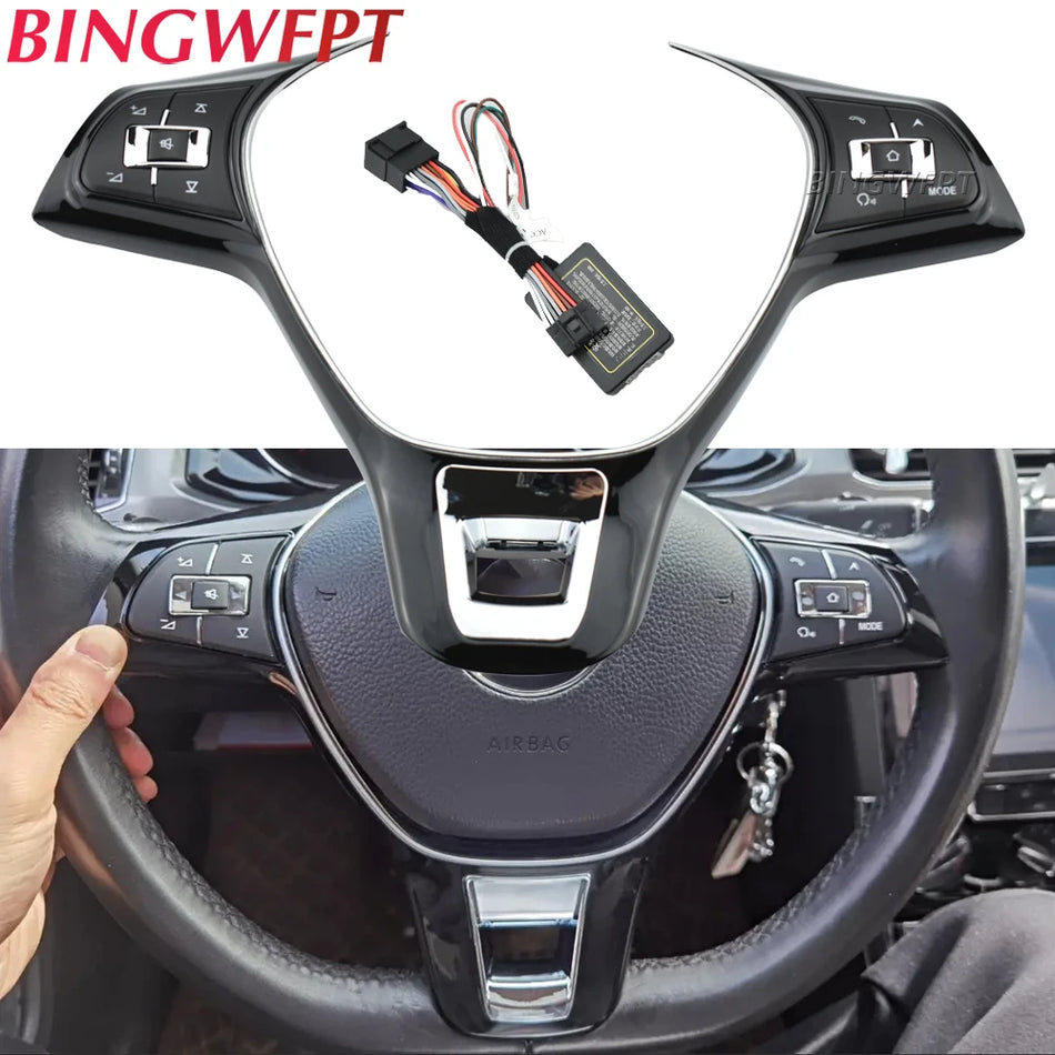 Interruptor de control de volumen en el volante ABS para Volkswagen MK6 Golf 7 Polo 2014-2019