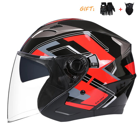 BLDC 3/4 Open Face Motorcycle Helmet with Dual Visor for Men and Women 4 / M