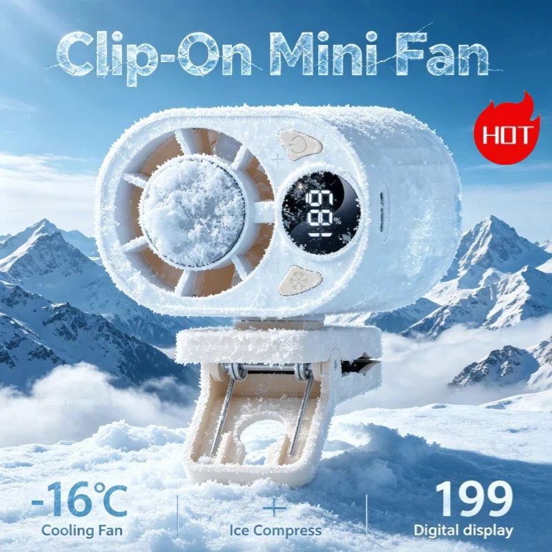 Mini wentylator bezłopatkowy Clip-On do samochodu, cicha szybka chłodzenie przenośna chłodnica powietrza