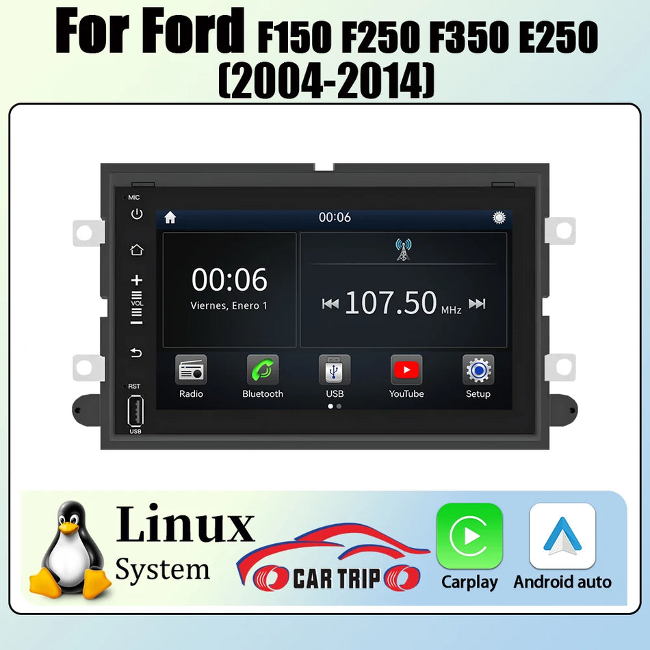 Radio de voiture 7 pouces Android avec Apple CarPlay Android Auto pour Ford F150 F250 F350