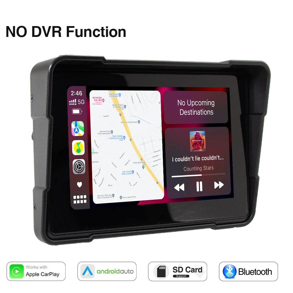 AKAMATE 5 Inch Motorcycle Monitor &ndash; CarPlay Android Auto M528