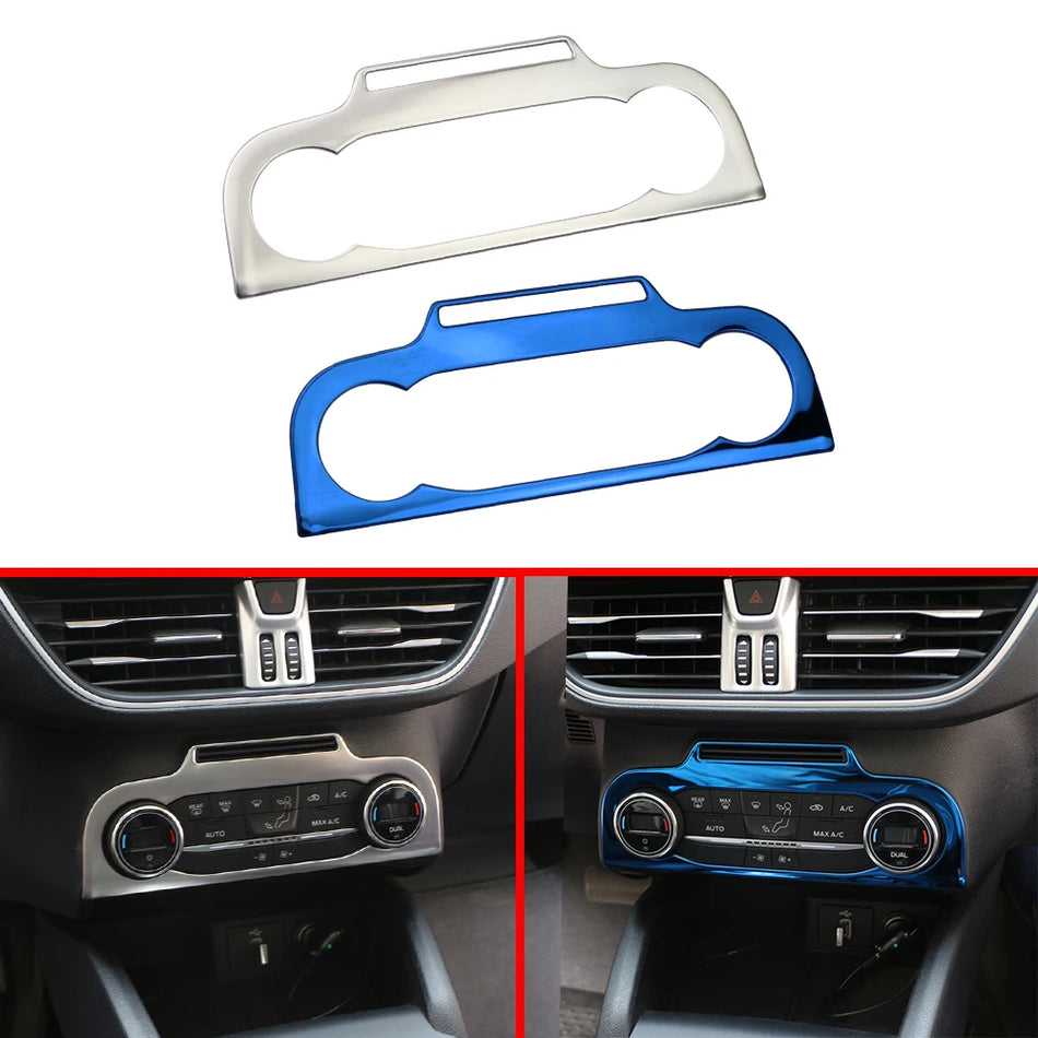 Rivestimento Pannello Manopola AC per Ford Focus MK4 2019-2022, Rivestimento in Acciaio Inossidabile per Console Centrale