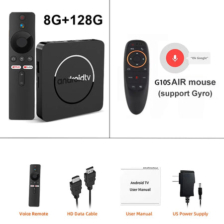 Android14 TV Box Q10 Allwinner H313 &ndash; 8K HDR And Dual WiFi 8G 128G Voice Remot / AU Plug
