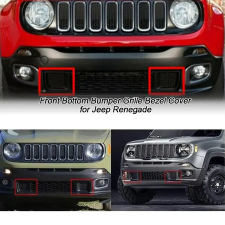 Car Front Left and Right Lower Bumper Grille Insert Bezel Cover Replacement 5XB63LXHAA For Jeep Renegade 2015-2017 by InterCyprus Trading Ltd