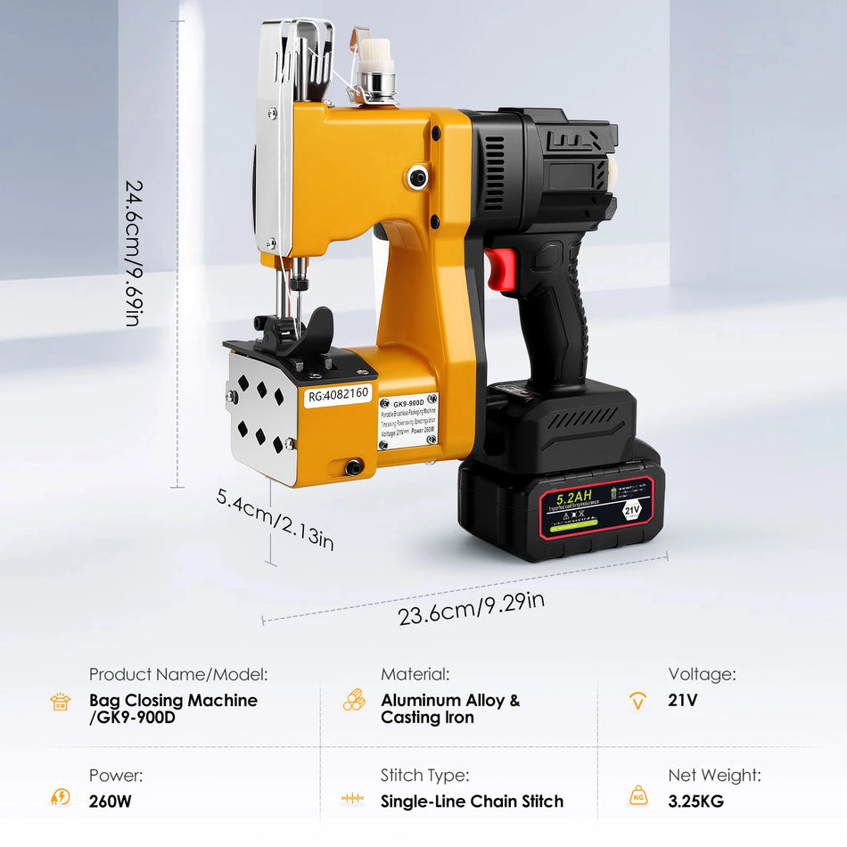 Batterielektrisk Taske Syemaskine 50000mAh 21V Børsteløs