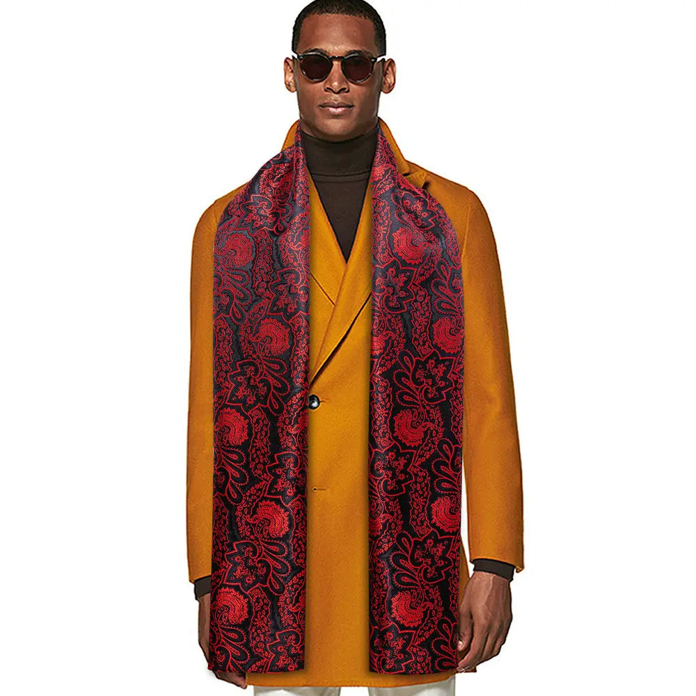 Barry.Wang Jacquard Silk Scarf &ndash; Elegant Floral Paisley Design