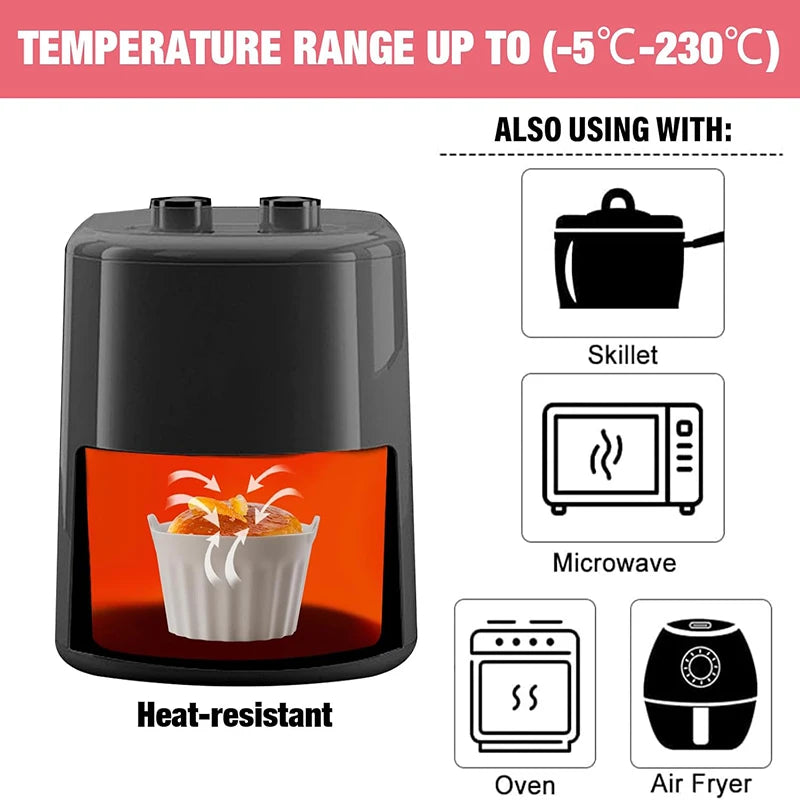 Versatile Silicone Air Fryer and Baking Mold Set