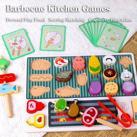 Brozebra BZS00515 Barbecue Kitchen Toys - Wooden Play Set