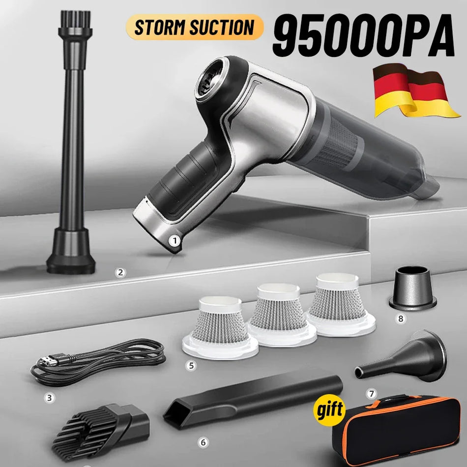 Trådlös handhållen bildammsugare med stark sugkraft, dubbel användning